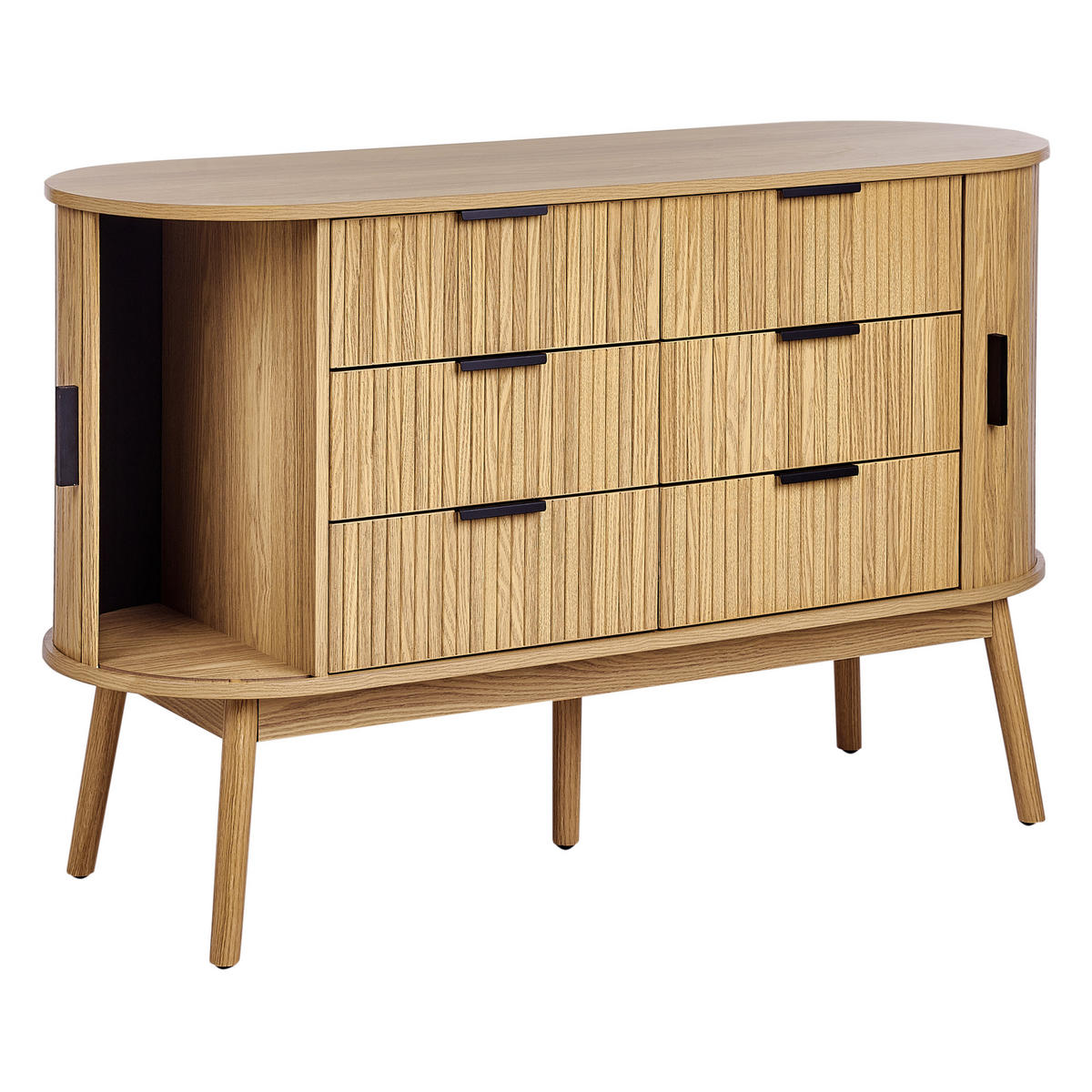 KOMODA s 6 zásuvkami Hnědá Selah - hnědá, kompozitní dřevo (120/75/40cm) - Beliani