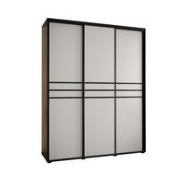 SCHWEBETÜRENSCHRANK 235,2/190/45 3-türig - Schwarz/Weiß, Holz/Metall (190/235/45cm) - Abiks Möbel
