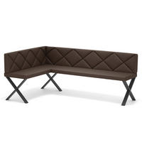ECKBANK links VERO X Kunstleder gesteppt, 128/168 cm Braun - Braun, Kunststoff/Textil (128/168cm) - Idohome