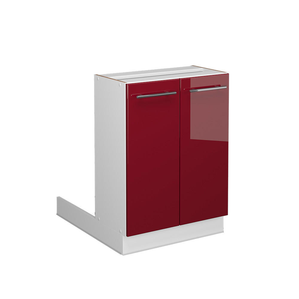 KÜCHENINSEL Fame-Line Bordeaux Hochglanz 60 cm ohne AP - Bordeaux/Weiß, Holzwerkstoff (60/82/30cm) - Vicco