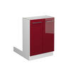 KÜCHENINSEL Fame-Line Bordeaux Hochglanz 60 cm ohne AP - Bordeaux/Weiß, Holzwerkstoff (60/82/30cm) - Vicco
