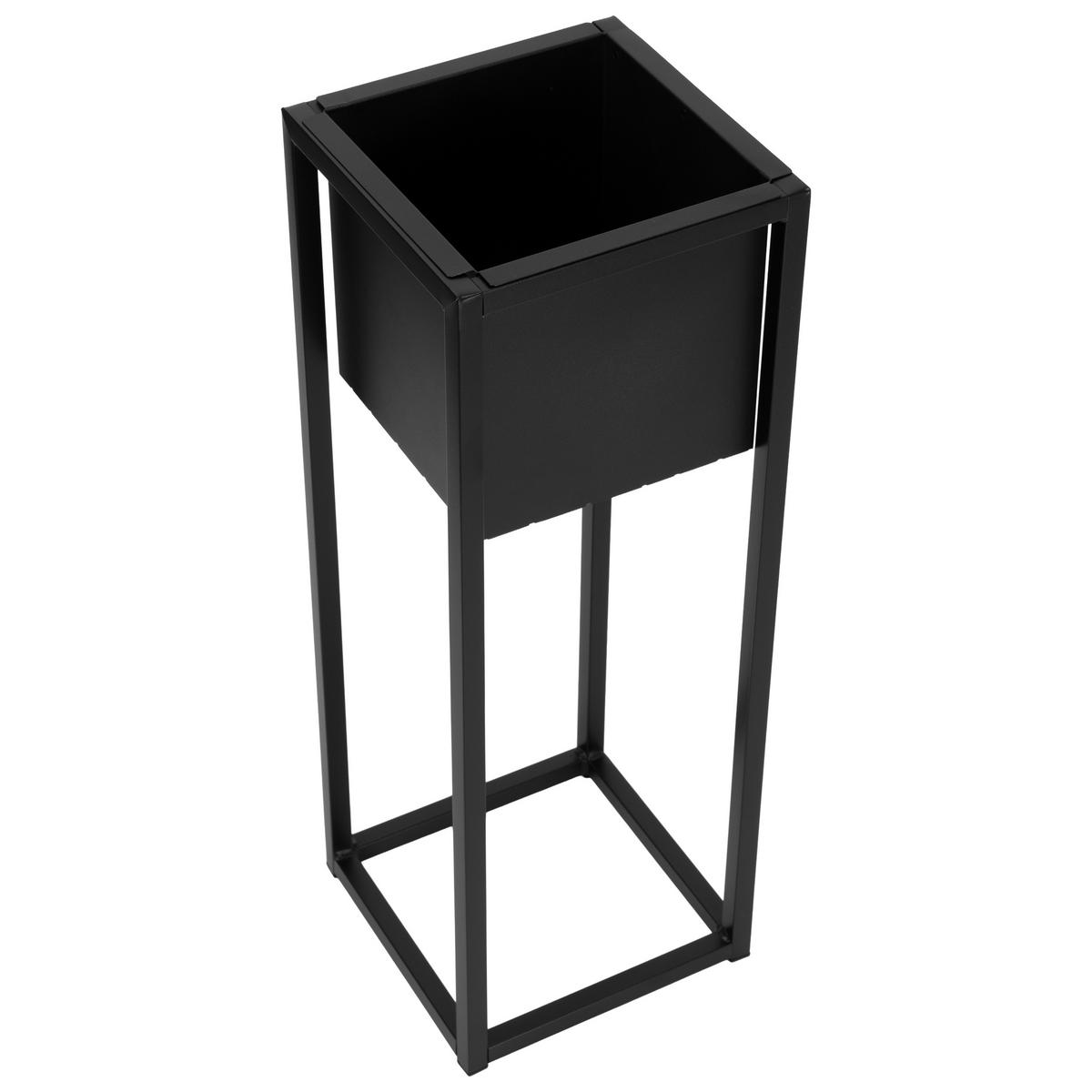 BLUMENSTÄNDER Schwarz 60 cm - Schwarz, Metall (21.5/21.5/61cm) - Mat-Haus