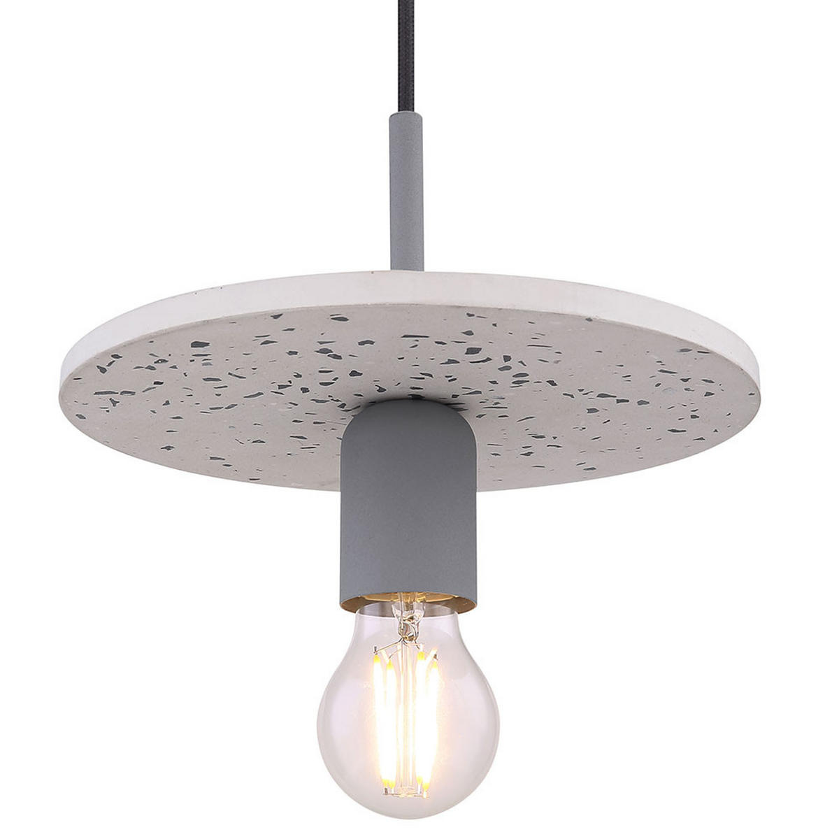 HÄNGELEUCHTE Metall Grau Terrazzo-Steinoptik - Grau, Metall (23/23/120cm)