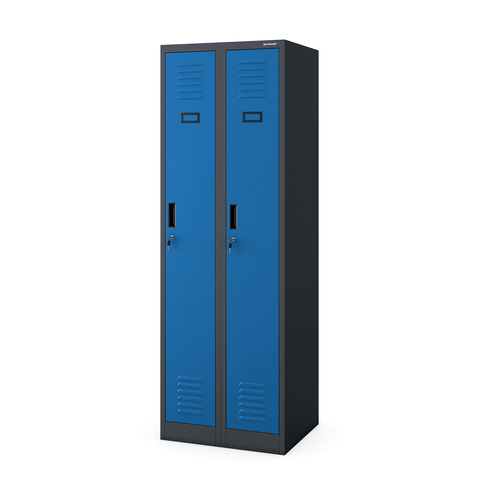 ZWEIFACH-PERSONALSCHRANK KACPER II 180x60x50 cm - Blau/Anthrazit, Metall (60/180/50cm) - Jan Nowak
