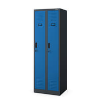 ZWEIFACH-PERSONALSCHRANK KACPER II 180x60x50 cm - Blau/Anthrazit, Metall (60/180/50cm) - Jan Nowak