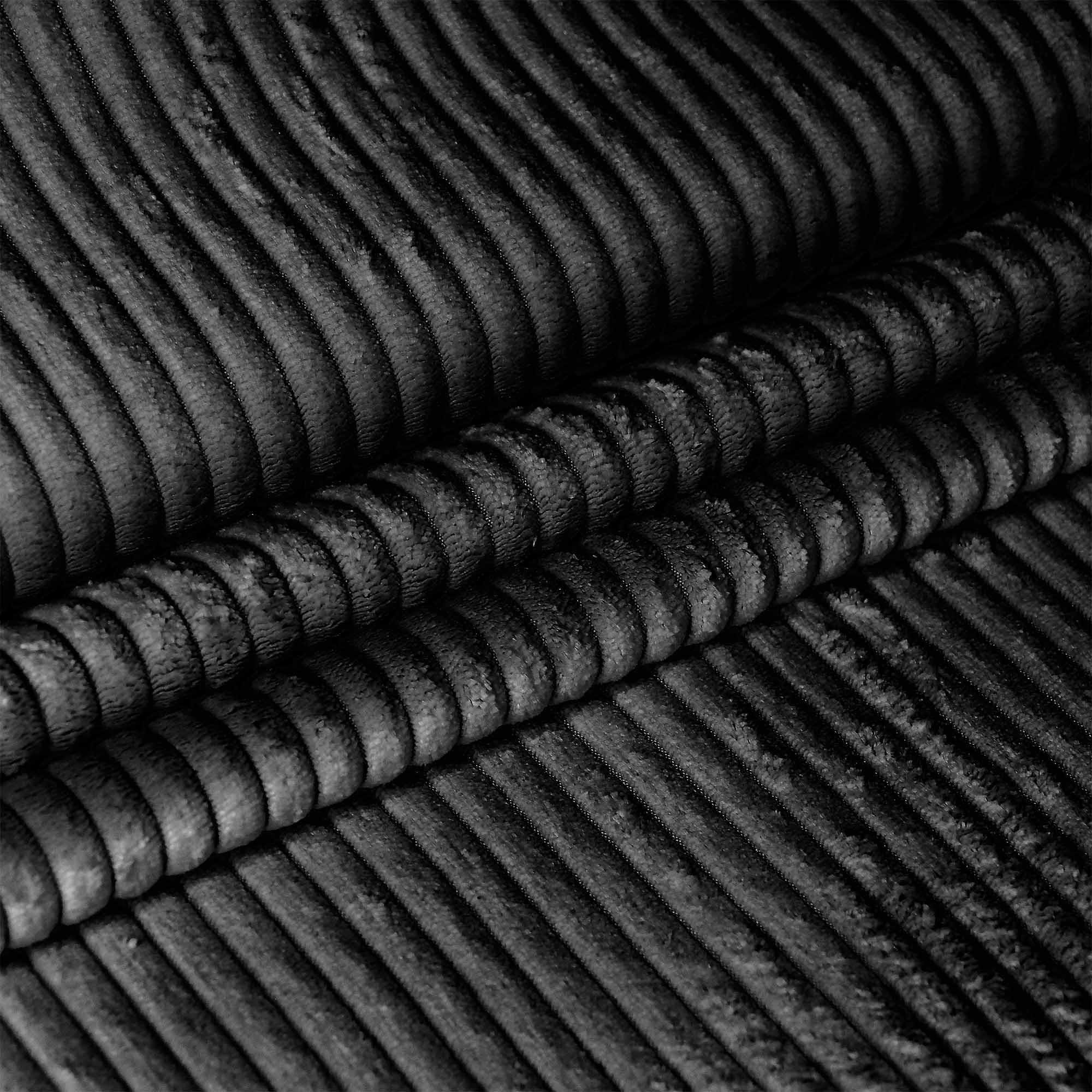 SITZSACK PARADISE MIT FUßSTÜTZE Kordsamt 2-tlg Black Beauty M - Schwarz, Textil (90/100/90cm) - Dreamroots