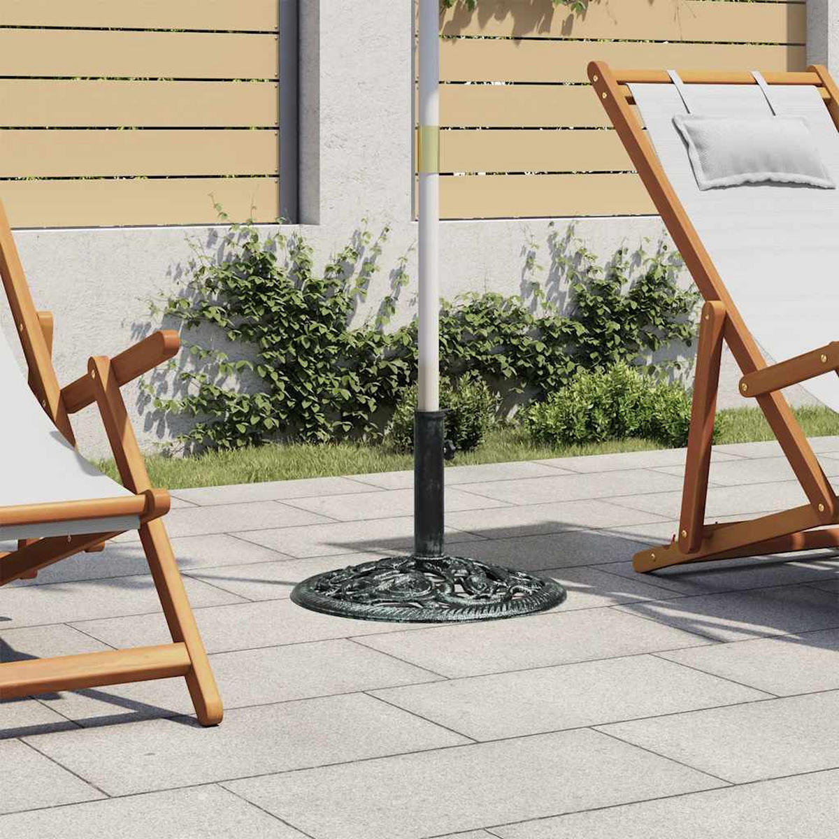 SONNENSCHIRMSTÄNDER Gusseisen 12 Kg 48 Cm - Schwarz, Metall (48/48cm) - vidaXL