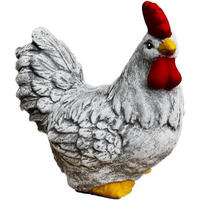 STEINFIGUR Henne Karla Huhn frostfester Steinguss massiv - Grau, Stein (9/16/19cm) - stoneandstyle