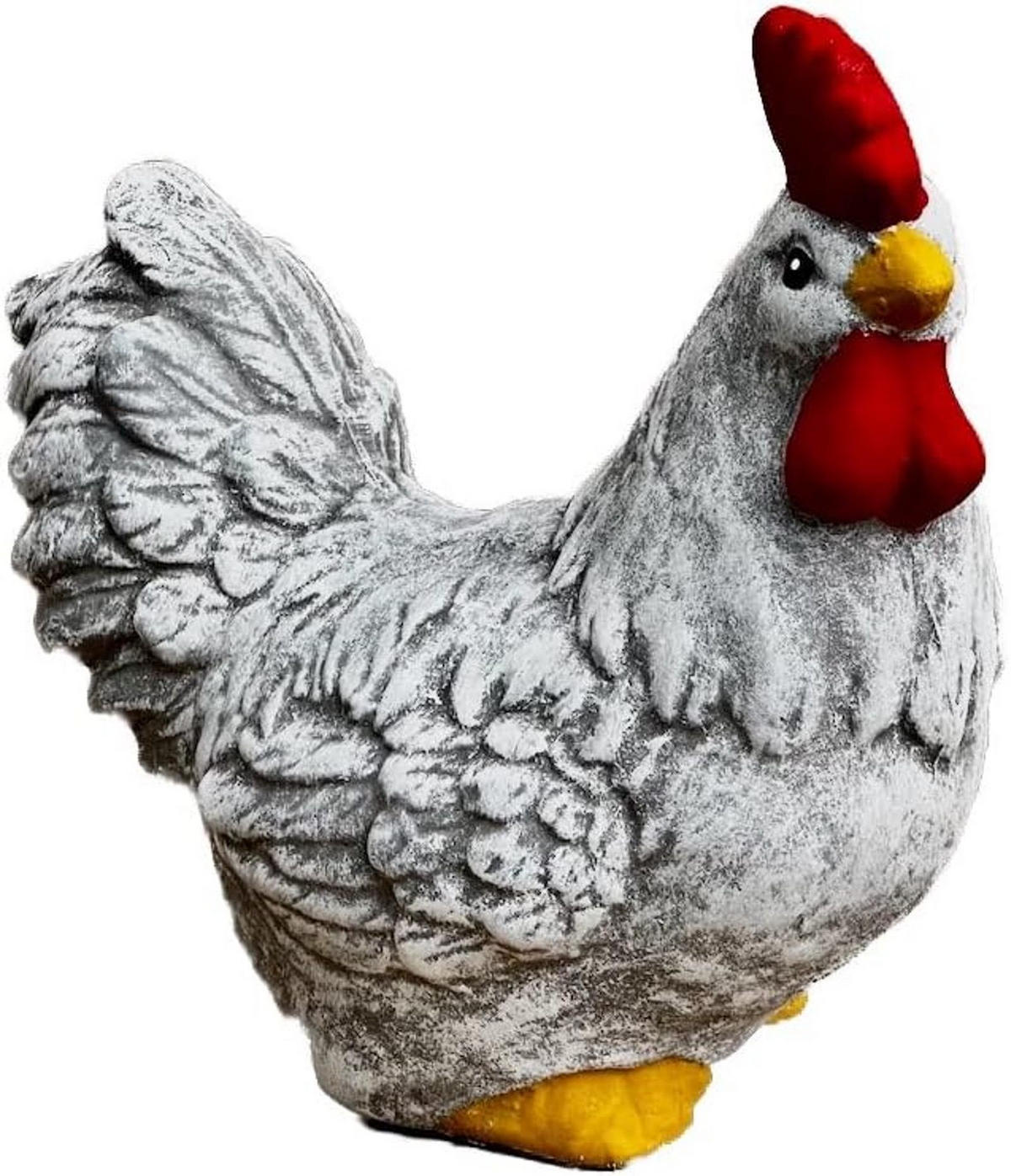 STEINFIGUR Henne Karla Huhn frostfester Steinguss massiv - Grau, Stein (9/16/19cm) - stoneandstyle