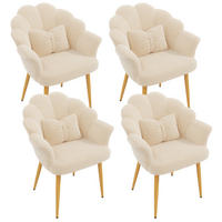 ARMLEHNSTUHL-SET 4 Stück, Blütenblatt-Design, DE-42136, Rosa - Beige, Holzwerkstoff (65.5/85/64cm) - ComfortXL