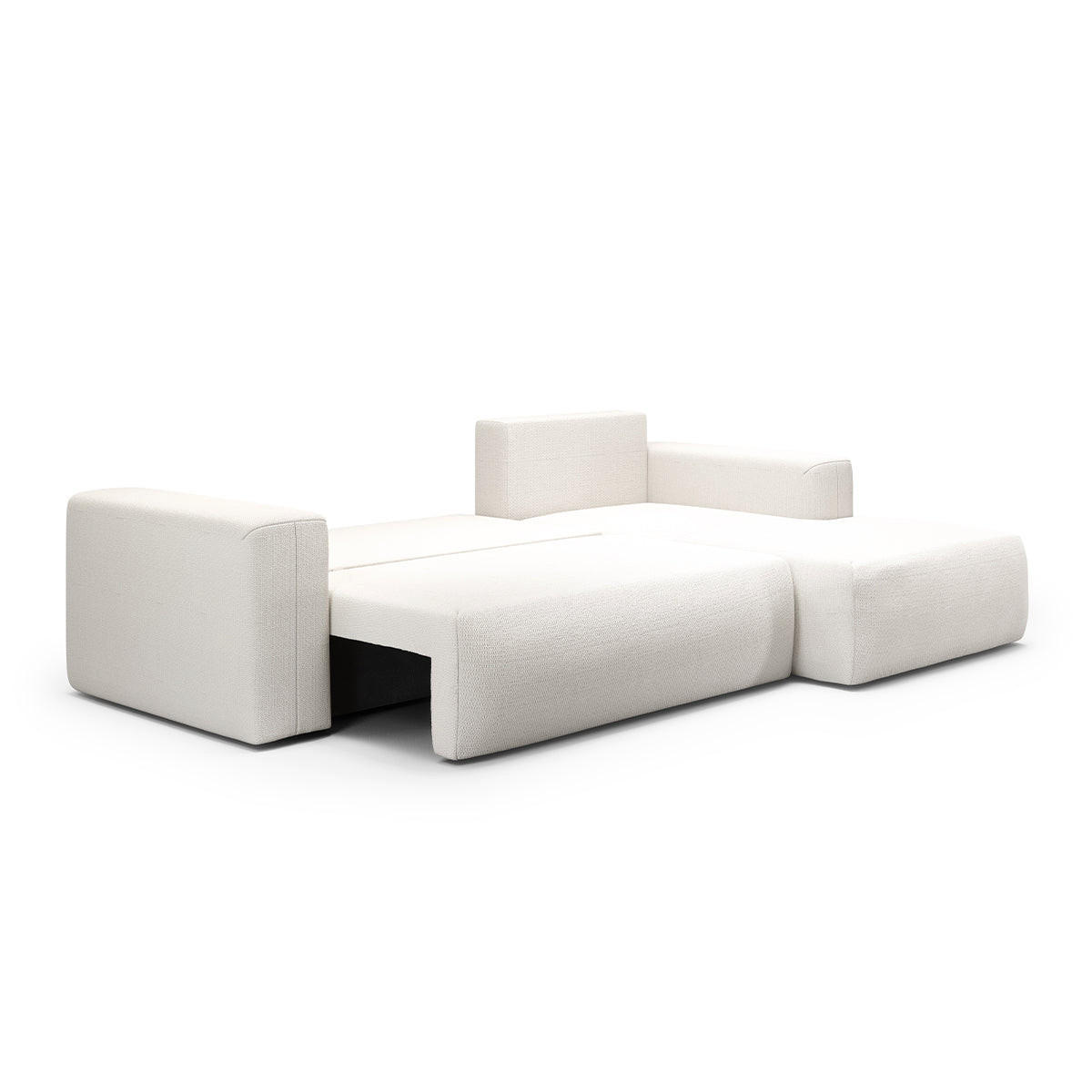 ECKSOFA Bliss 3 Sitzplätze Écru - Weiß, Holz (268/163cm) - Petits-meubles