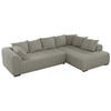 ECKSOFA ORTA Hellgrau Boucle - Rechts - Hellgrau/Schwarz, Textil (200/325cm) - MKS