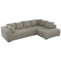 ECKSOFA ORTA Hellgrau Boucle - Rechts - Hellgrau/Schwarz, Textil (200/325cm) - MKS