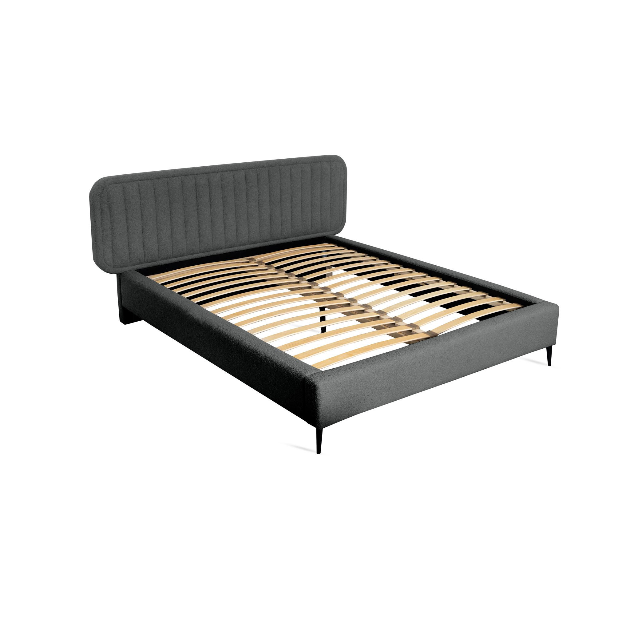 POLSTERBETT Miami Now Or Never Komplett - Dunkelgrau, Holzwerkstoff/Textil (160/200cm) - Fun Möbel