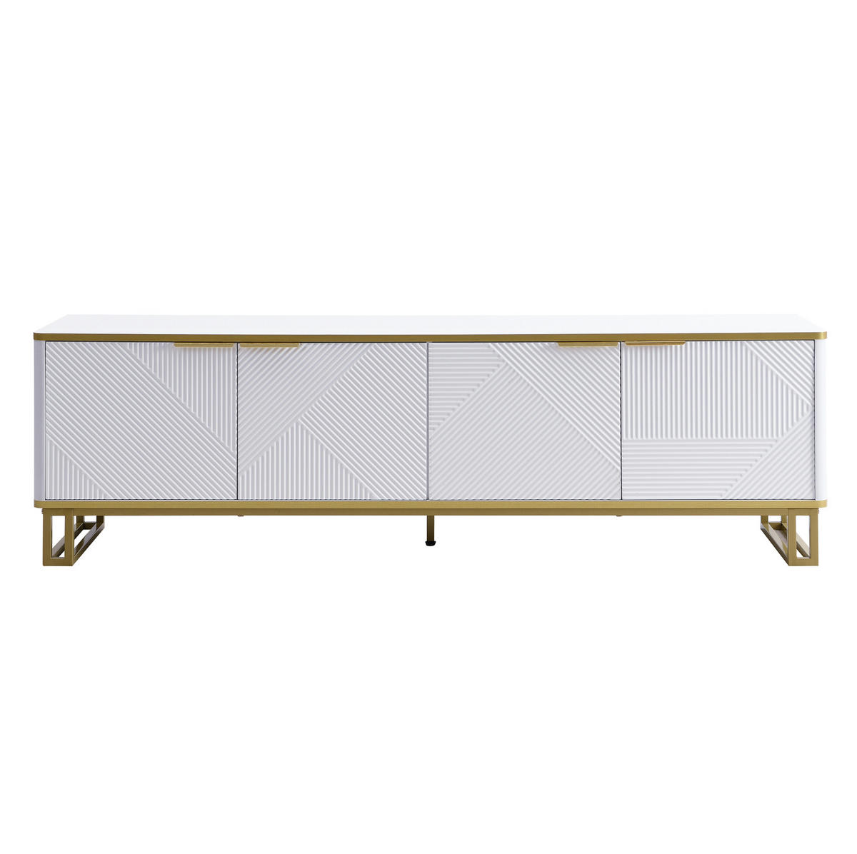 TV-SCHRANK mit 4 Türen 160 x 37,5 x 48 cm Weiß MDF - Weiß, Holzwerkstoff (37.5/48/160cm) - Beauniv