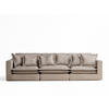 6-SITZER SOFA Amalfi Hellbraun Webstoff - Schwarz/Braun, Holz/Holzwerkstoff (338/90/119cm) - Maison de Reve