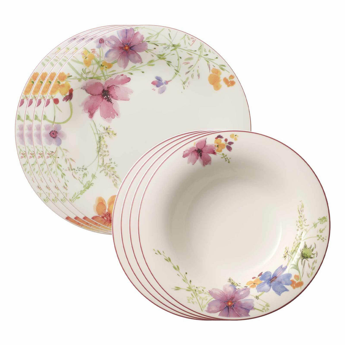 TAFEL-SET Mariefleur Basic bunt 8er Set - Multicolor, Keramik (1/1/1cm) - Villeroy & Boch