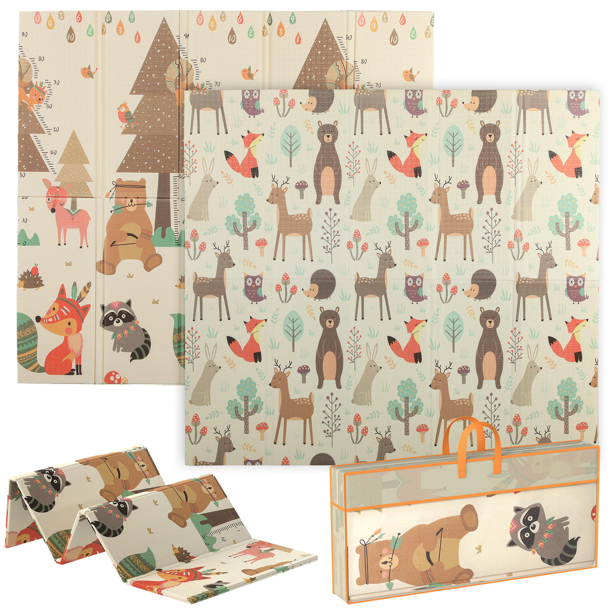SPIELMATTE DE-18926 196x176 cm, faltbar, doppelseitig Bunt - Multicolor, Kunststoff (176/196cm) - ComfortXL