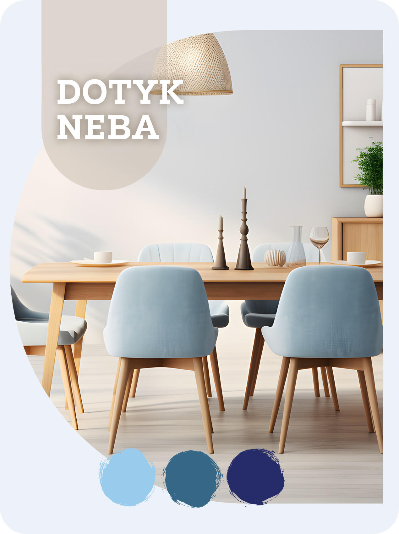 nebesky modrý interiér