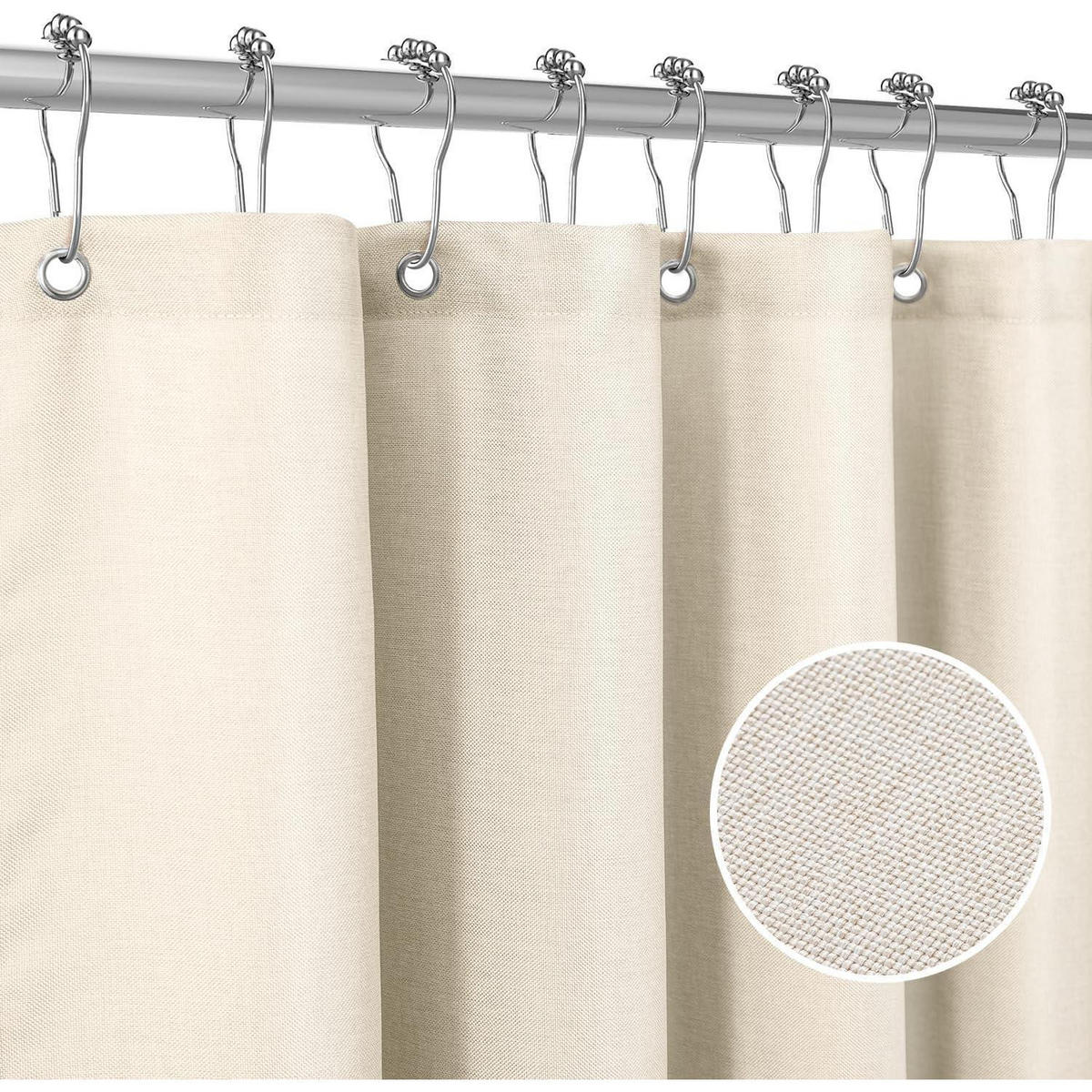 DUSCHVORHANG Leinen 182 x 182 cm Beige - Beige, Textil (182/182cm)