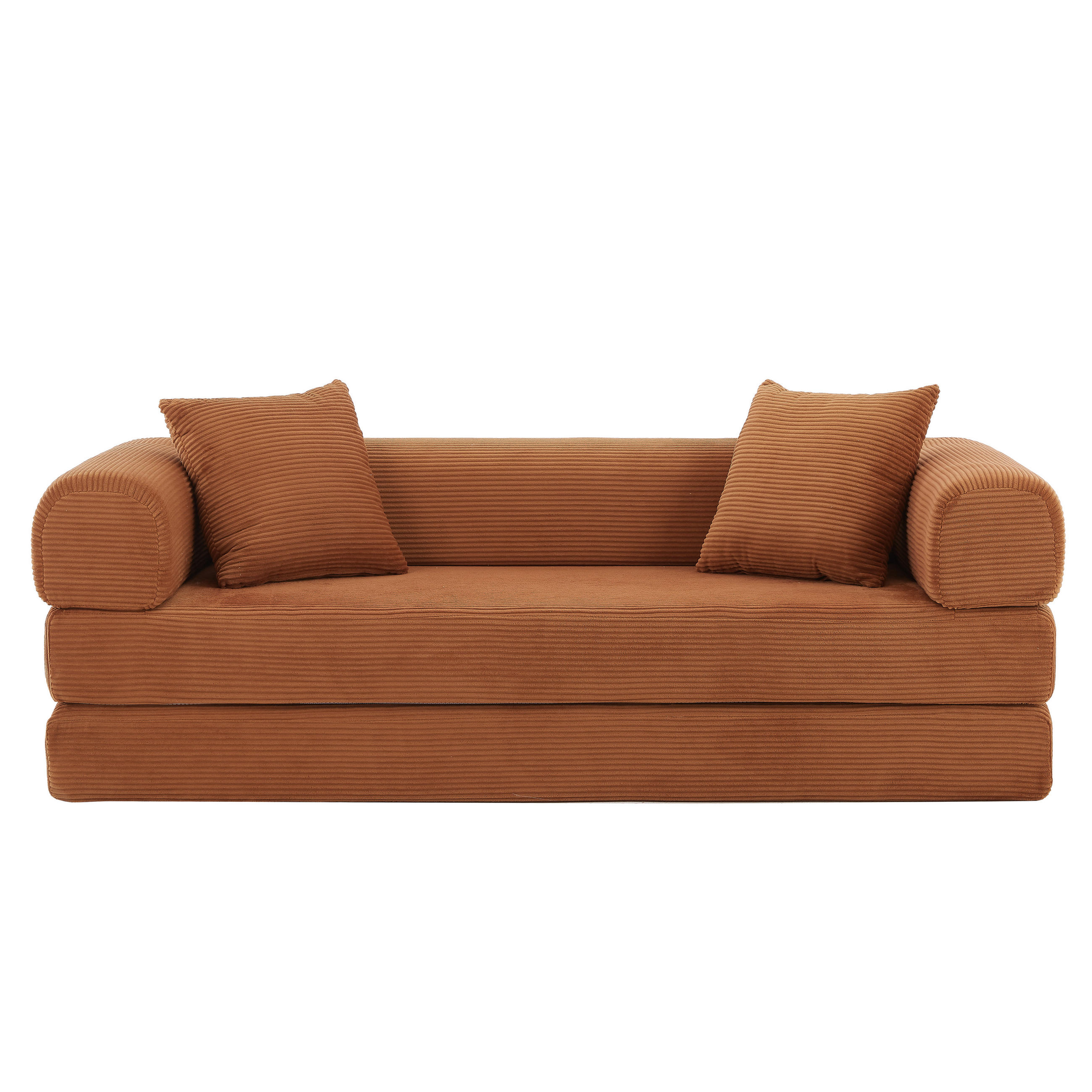 SCHLAFSOFA 2-Sitzer Sofa mit Schlaffunktion,Cord,Orange - Orange, Textil (195/59/89cm) - LVHOM