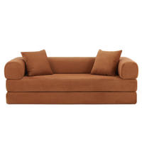 SCHLAFSOFA 2-Sitzer Sofa mit Schlaffunktion,Cord,Orange - Orange, Textil (195/59/89cm) - LVHOM