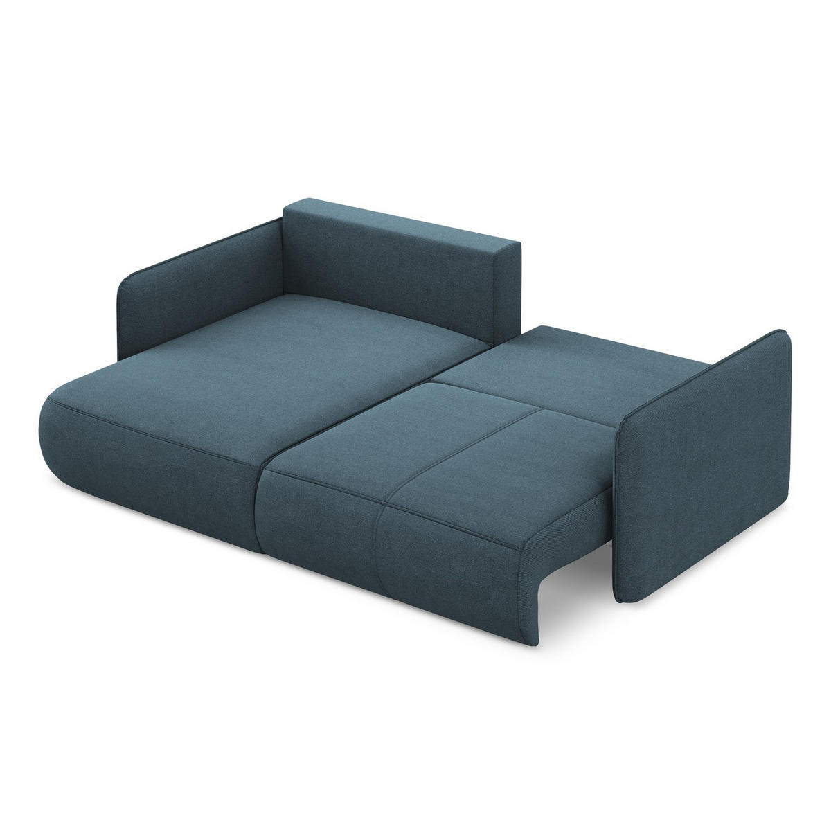 ECKSOFA mit Schlaffunktion Strukturstoff Stoff Blau - Blau/Blaugrau, Kunststoff/Textil (148/207cm) - Makamii