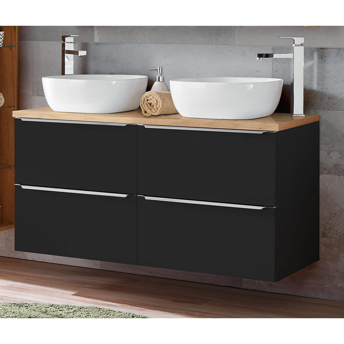 WASCHTISCH Toskana-56 - Anthrazit, Holzwerkstoff (121/64/46cm) - Lomado