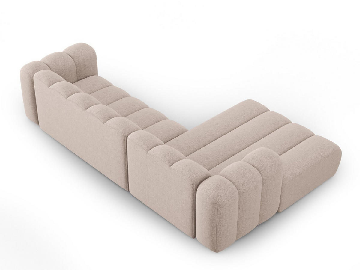 ECKSOFA modular links Lupine aus Chenille-Stoff beige 4 Sitzplätze - Beige, Textil (177/290cm) - Micadoni