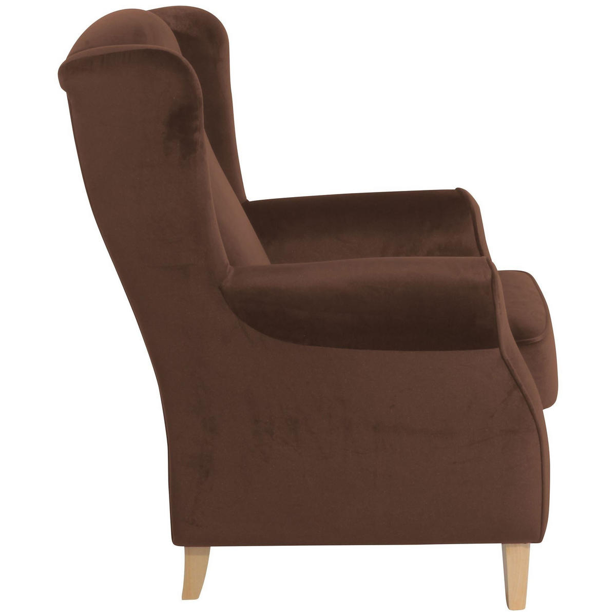 OHRENSESSEL Karlen Bezug Samtvelours Buche natur / braun - Buchefarben/Braun, Kunststoff (86/103/77cm) - 58aufmkessel