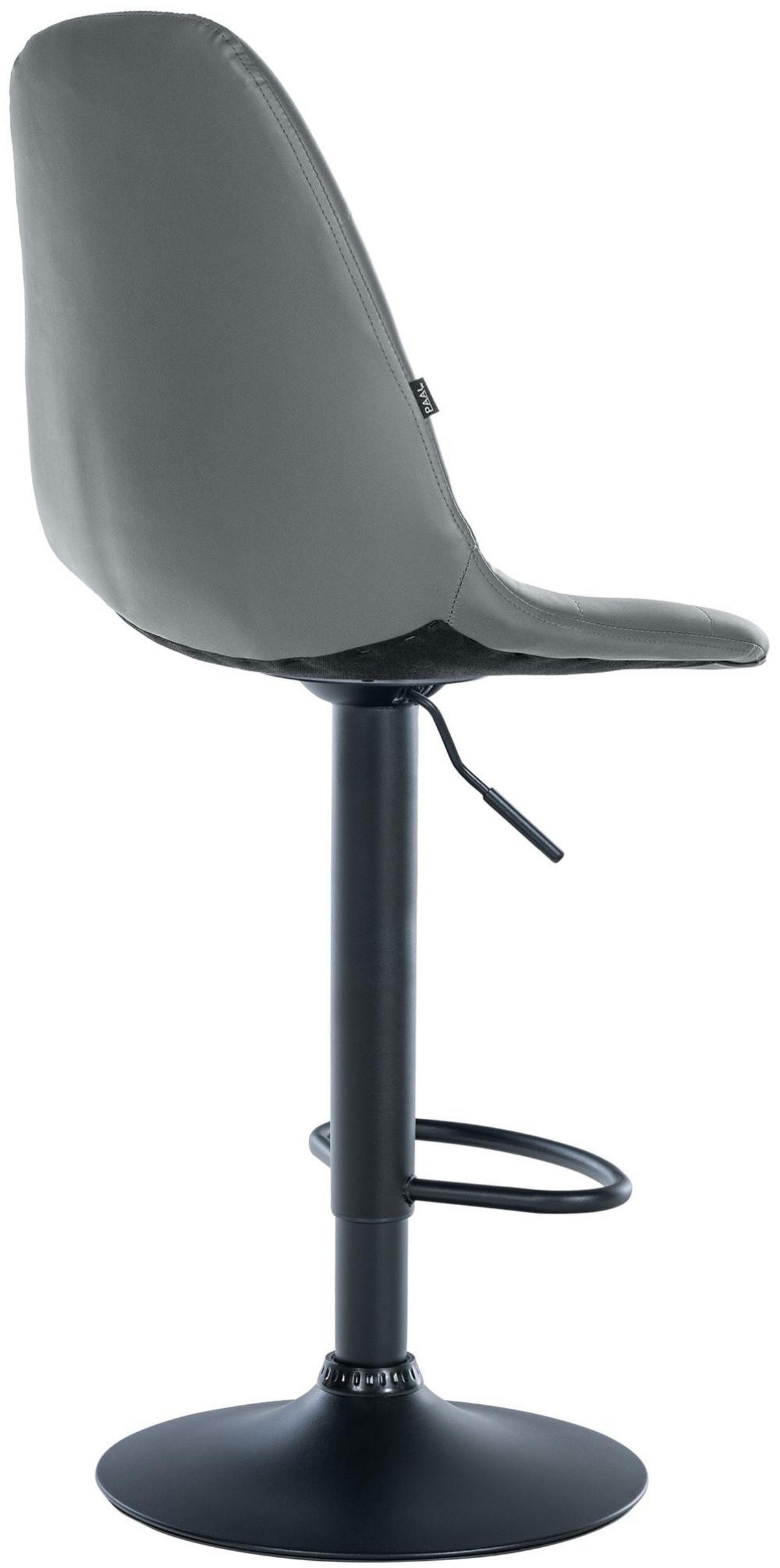 BARHOCKER Metall grau - Schwarz/Grau, Textil/Metall (47/58/56cm) - CLP