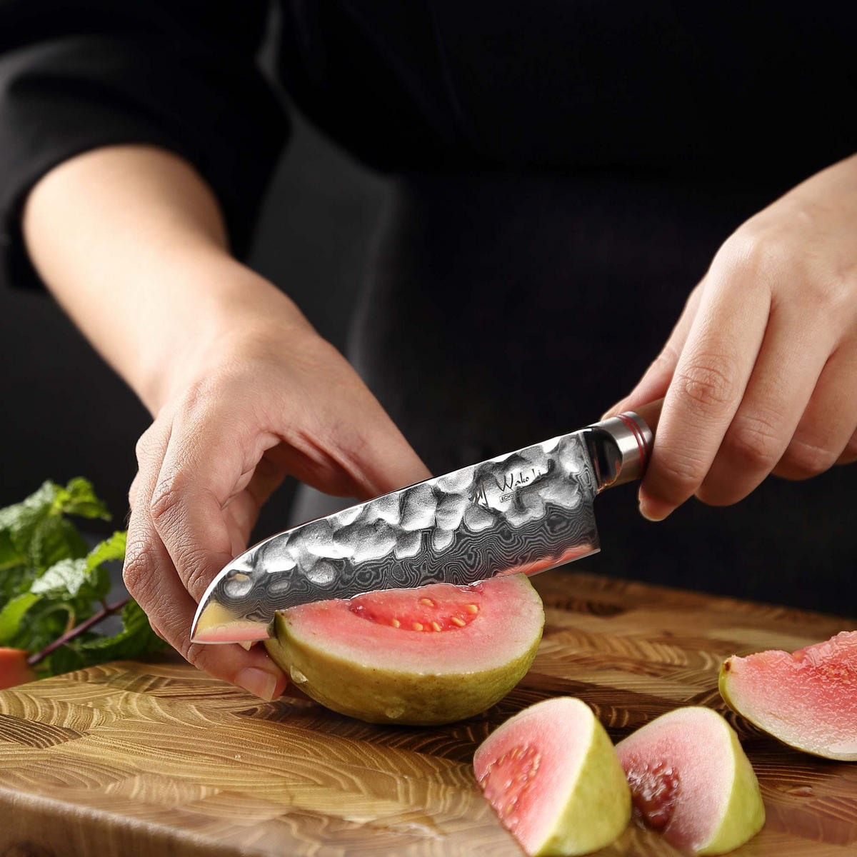 SANTOKUMESSER 12 cm - Nussbaumfarben, Holz/Metall (23cm) - Wakoli