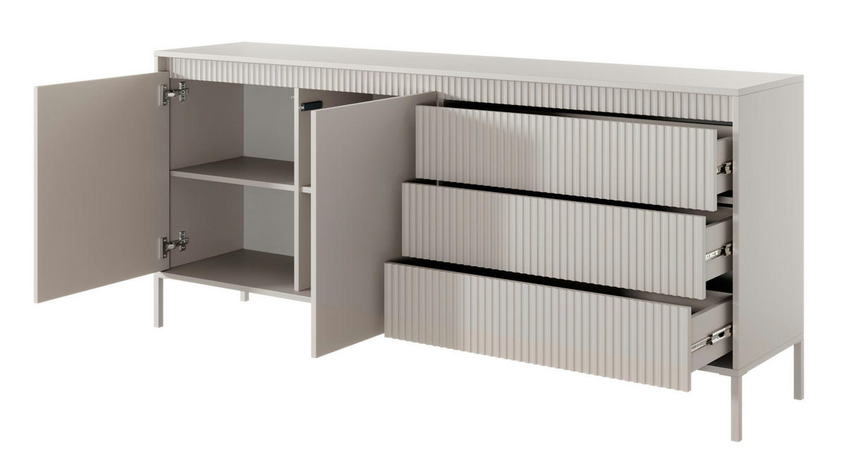SIDEBOARD Falsetto Beige 187 cm - Beige, Holzwerkstoff/Metall (187/81.5/39.5cm) - Selsey