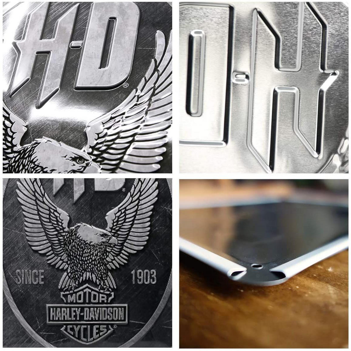 BLECHSCHILD 30/40 cm Harley-Davidson Metal Eagle - Multicolor, Metall (30/40/0.2cm) - Nostalgic-Art