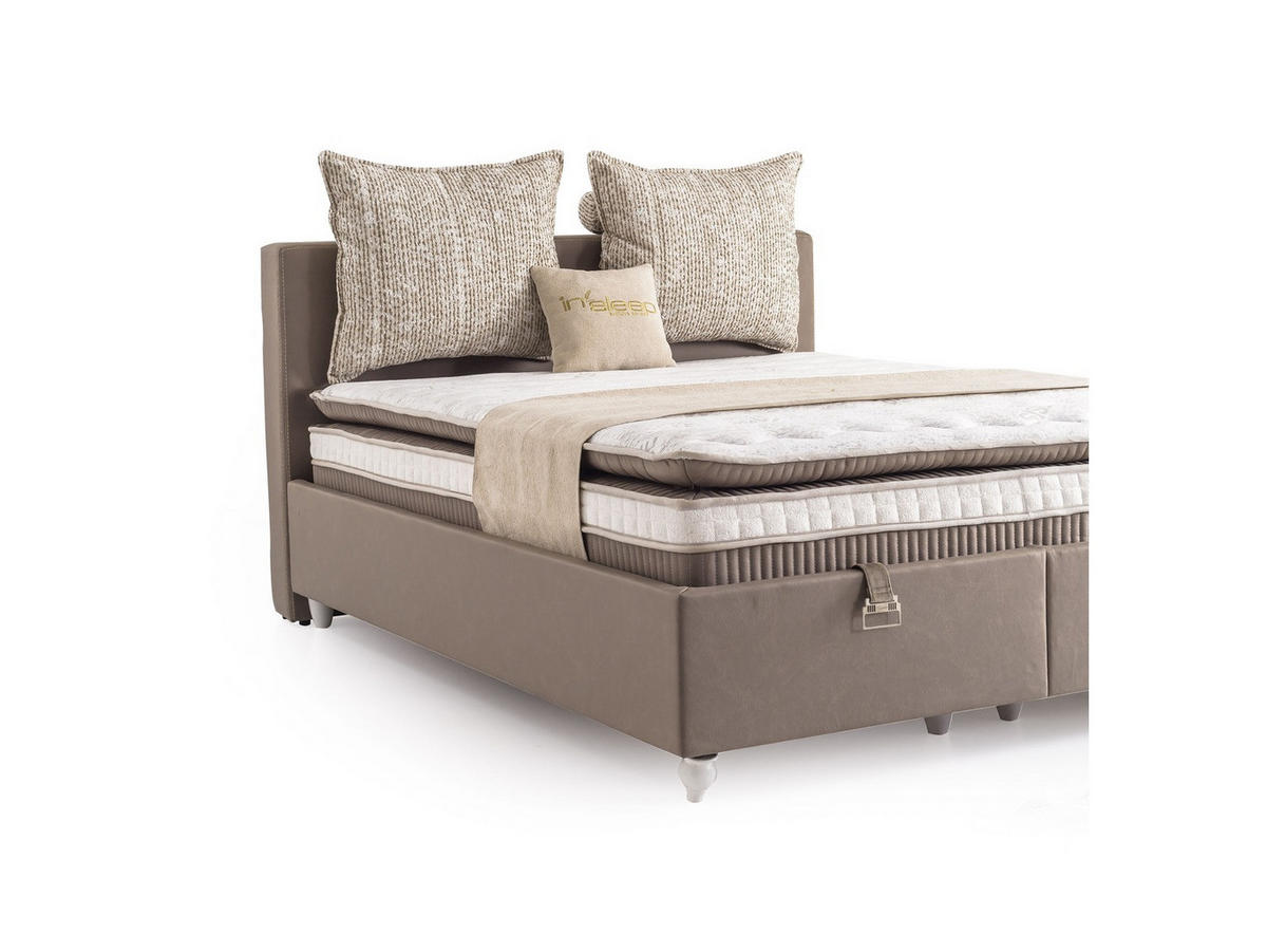 POLSTERBETTSET Monaco 120x200 Braun - Braun, Textil/Metall (120/200cm) - Villa Möbel