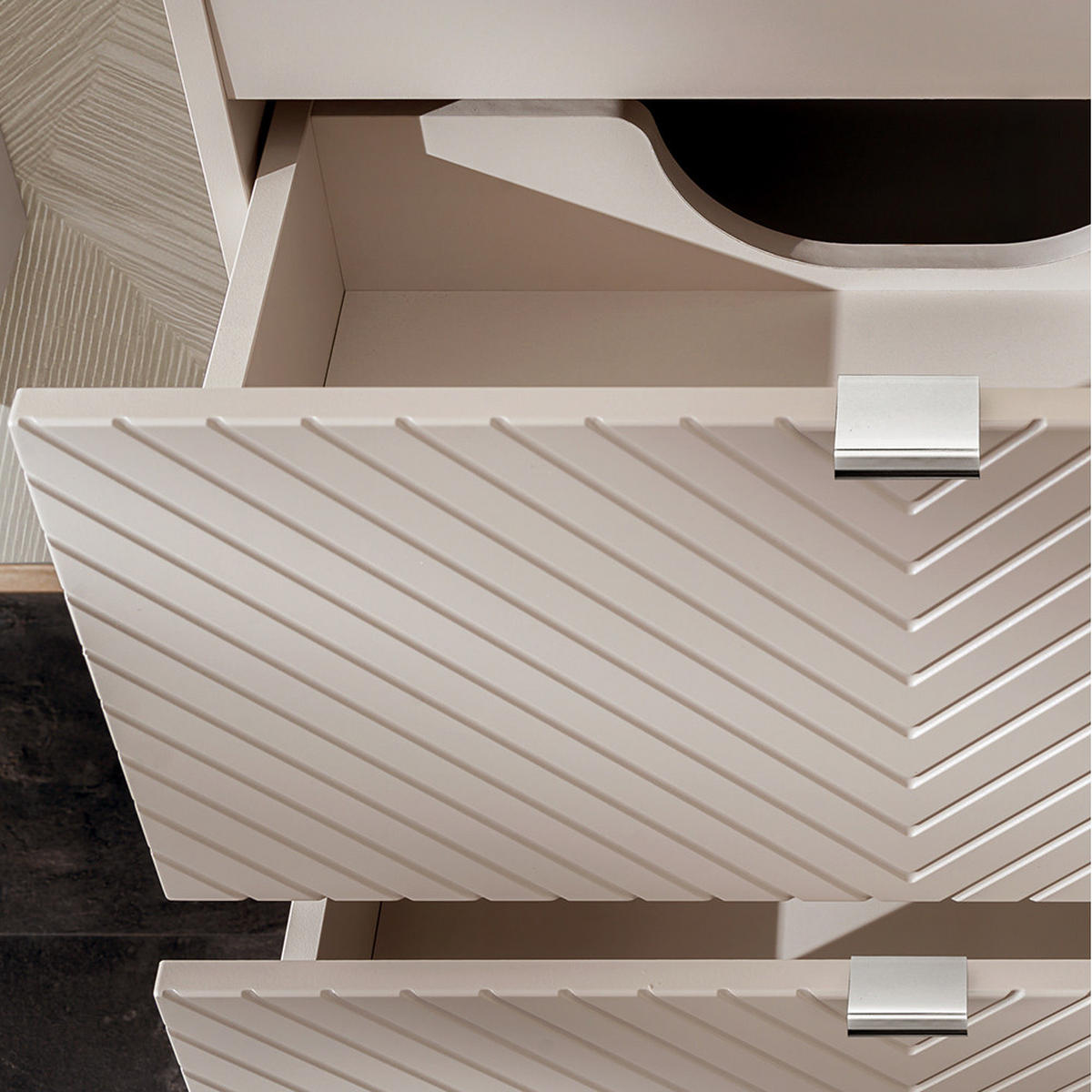 BADMÖBEL-SET 3-TLG. Veracruz-56 - Beige, Holzwerkstoff (140/200/40cm) - Lomado