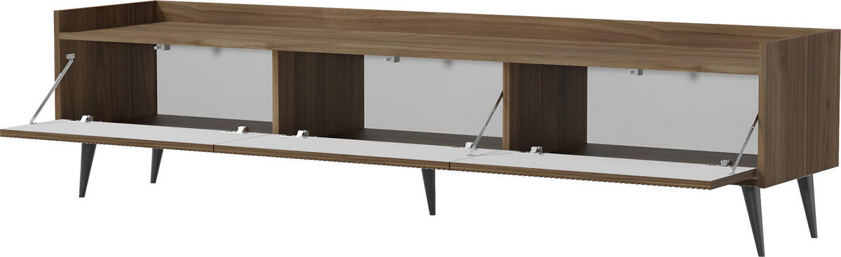 TV-LOWBOARD Arysa in Braun Walnuss Holzoptik 180/45/41 cm - Walnussfarben/Schwarz, Holzwerkstoff/Metall (180/45/41cm) - WFL GROUP