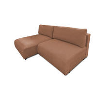 ECKSOFA Sora mit Schlaffunktion, Bettkasten und extra tiefer Komfortzone aus hochwertigem Terrakotta Strukturstoff - Terracotta/Schwarz, Holz/Kunststoff (140/200cm) - S-Style