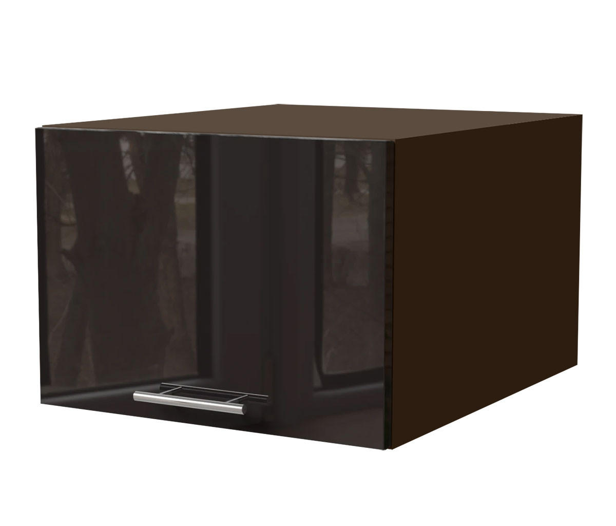 Feldmann-Wohnen Aufsatzschrank Schwarz Hochglanz, Dunkelgrau 50x36x59 cm