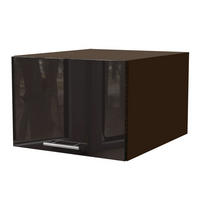 AUFSATZSCHRANK Essen W6B/50 Schwarz Hochglanz / Lava Matt 50 / 59 / 36cm - Schwarz Hochglanz/Dunkelgrau, Holz/Holzwerkstoff (50/36/59cm) - Feldmann-Wohnen