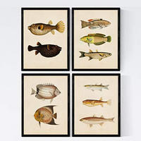 POSTER Set mit 4 Bengal 10 verschiedenen Fischen A4 Rahmenlos - Klar, Papier (29.7/3cm) - Nacnic