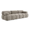 3-SITZER SOFA Samt Stoff Grau - Taupe/Lila, Kunststoff/Textil (285/70/96cm) - LaMiaSofa