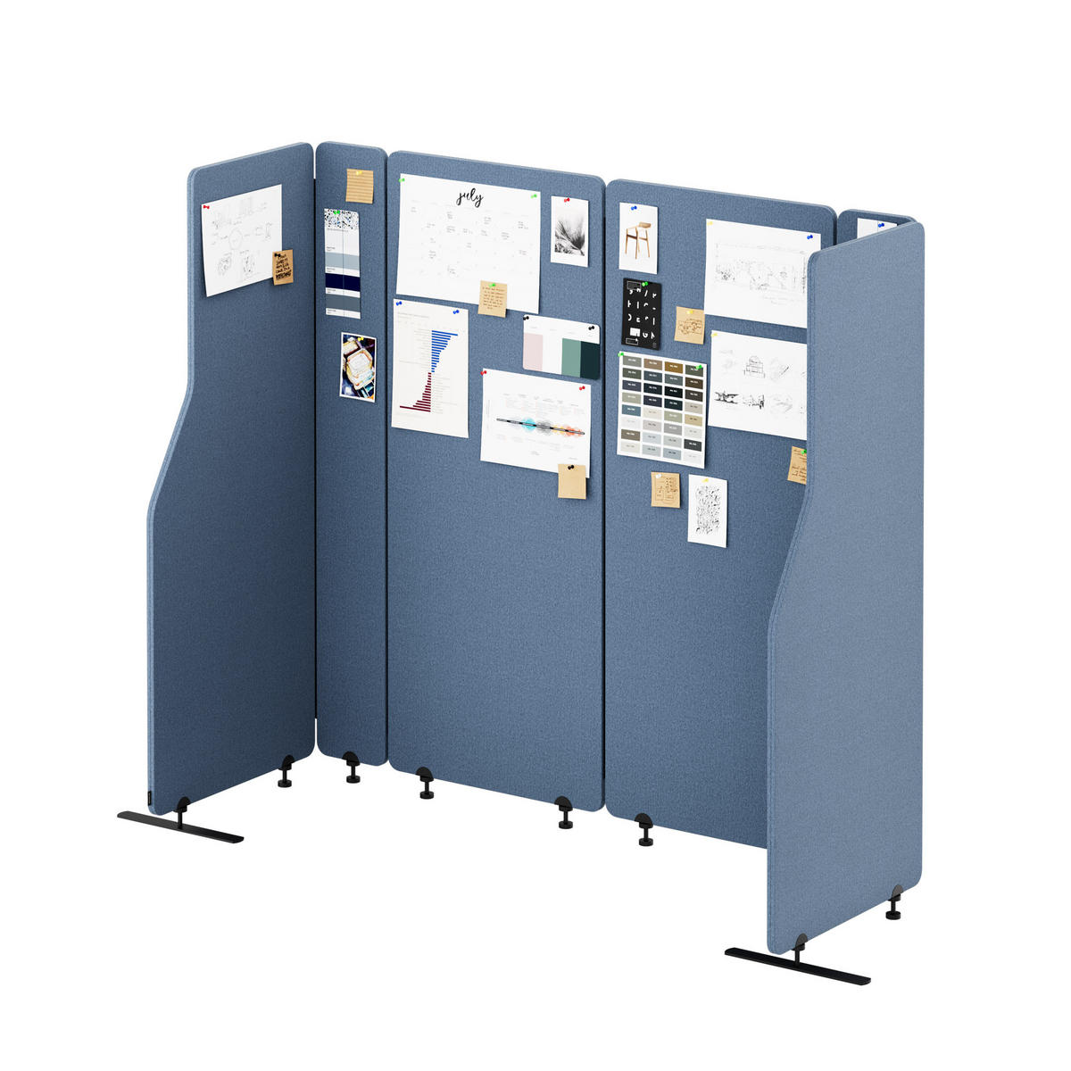 AKUSTIKSCHUTZWAND SADIE - Blau, Metall (280/145/2cm) - Jan Nowak