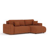 ECKSOFA MIT SCHLAFFUNKTION Bodega Kupferfarbe Webstoff - Schwarz/Kupferfarben, Holz/Holzwerkstoff (235/138cm) - Maison de Reve