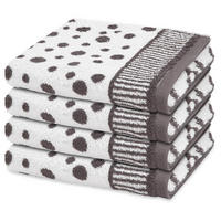 HANDTUCH Punkte allover 4er-Set - Dunkelgrau, Textil (50/100cm) - Ross
