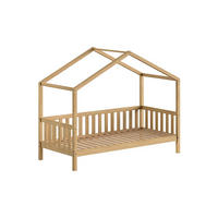 HAUSBETT Kapua Eiche massiv Natur Dachaufbau 90x200 inkl Lattenrost - Eichefarben, Holz (90/200cm) - 58aufmkessel