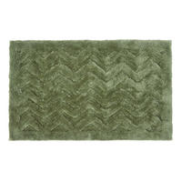 BADEMATTE 50/80 cm Chevron, Hochflor - Grün, Textil (50/80cm) - Homescapes