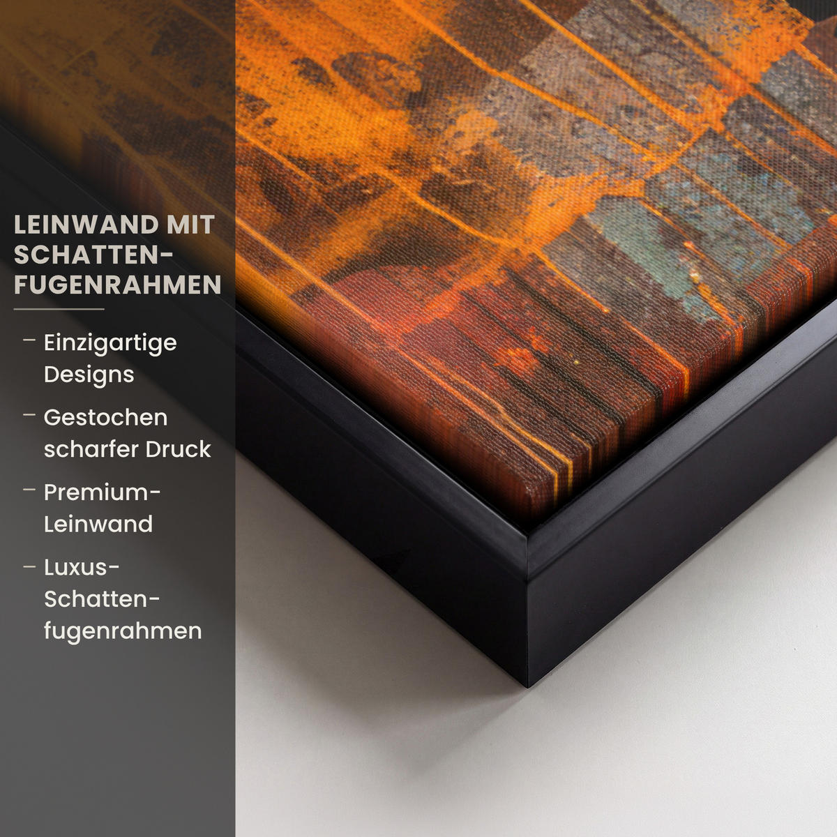 LEINWAND Bilder mit Rahmen - Straßenkunst - Liebe - Graffiti - Kunst - Banksy - 40x60 - Orange, Textil (40/60cm) - MuchoWow