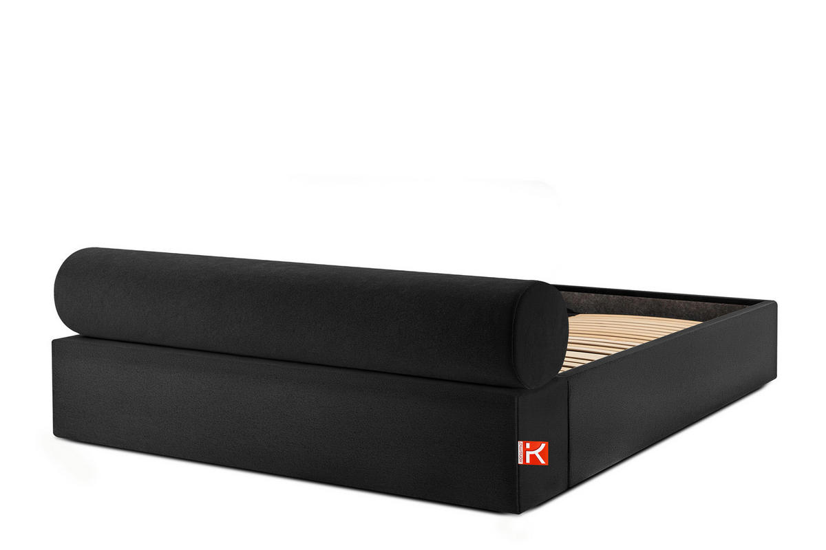 POLSTERBETT LUNEO - Schwarz, Holz/Holzwerkstoff (202/204cm) - KONSIMO®
