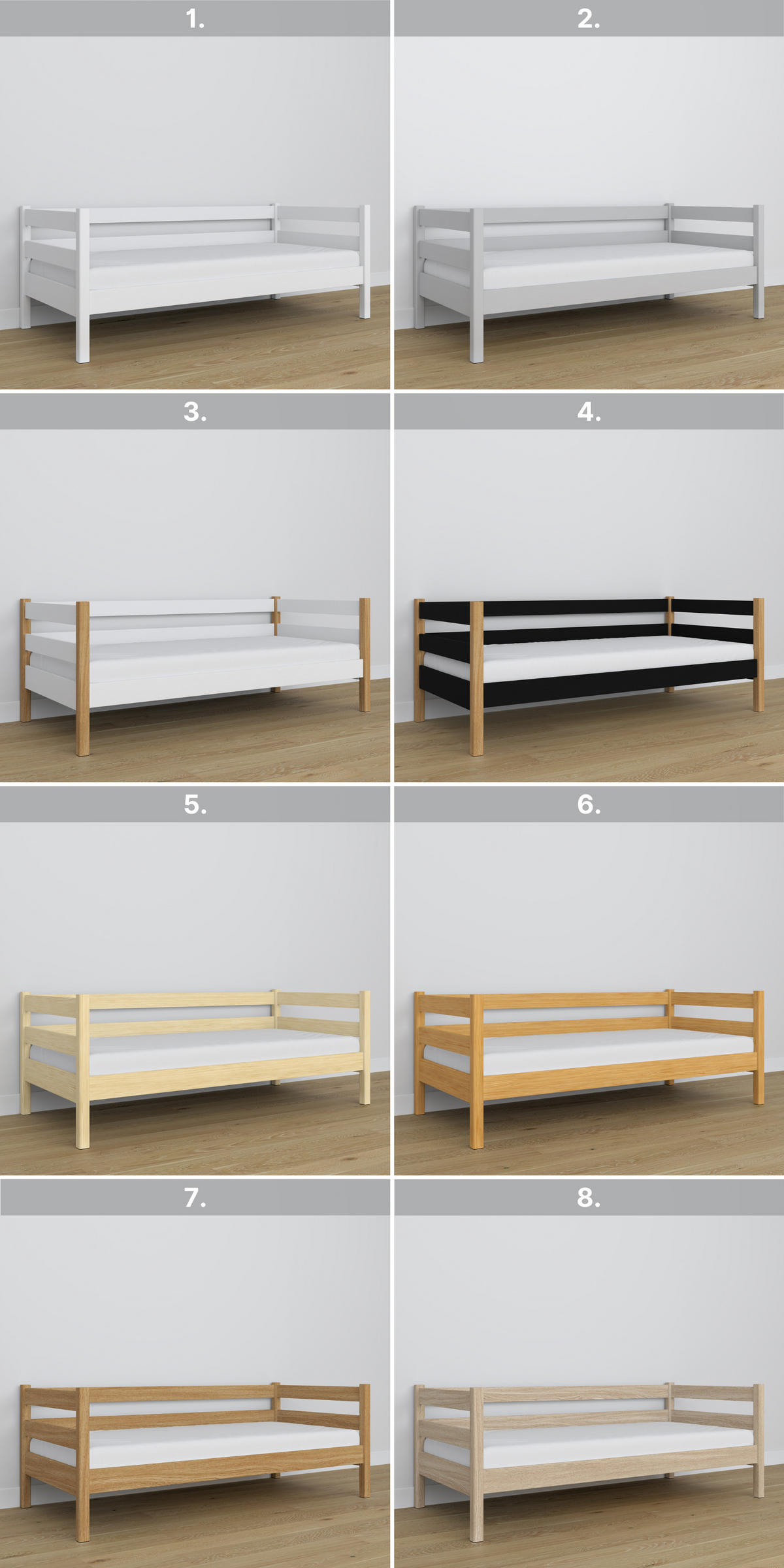 TAGESBETT Grau 80/190 - Grau, Naturmaterialien/Holz (80/190cm) - N-Wood